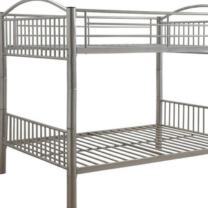 Homeroots 78" X 56" X 67" Silver Metal Full Over Full Bunk Bed Silver Metal 286166