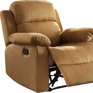 Homeroots 36" Brown Microfiber Recliner Brown  286170