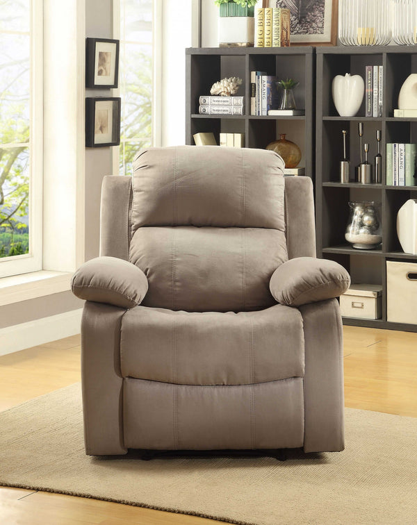 Homeroots 36" X 36" X 41" Olive Microfiber Recliner   286176