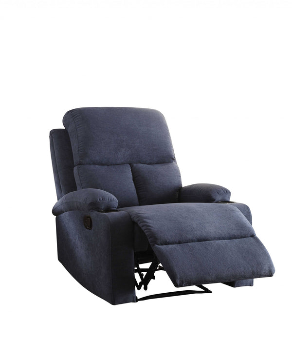 Homeroots 32" Blue Linen Recliner Blue  286181
