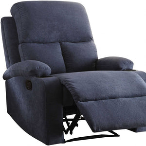 Homeroots 32" Blue Linen Recliner Blue  286181