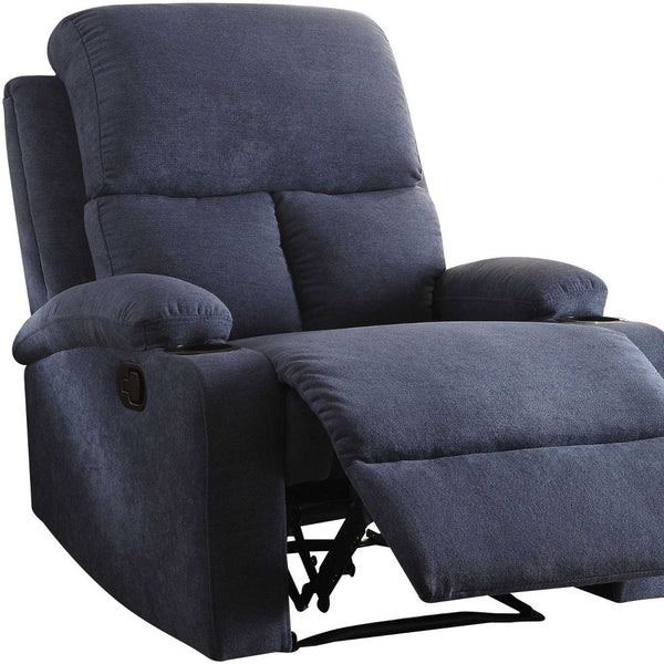 Homeroots 32" Blue Linen Recliner Blue  286181