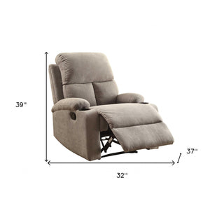 Homeroots 32" Gray Linen Recliner Gray  286183