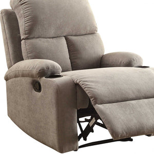 Homeroots 32" Gray Linen Recliner Gray  286183