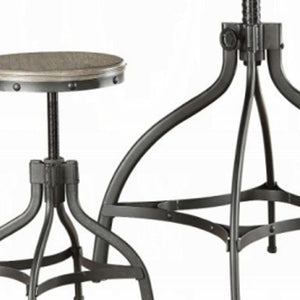 Homeroots 36" X 36" X 36" 3pc Pack Gray Oak Adjustable Counter Height Dining Set  Mdf 286238