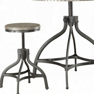 Homeroots 36" X 36" X 36" 3pc Pack Gray Oak Adjustable Counter Height Dining Set  Mdf 286238