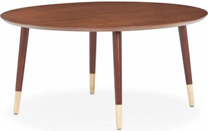 Homeroots 35" X 35" X 17" Walnut Mid-century Modern Coffee Table   286272