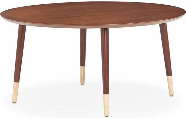 Homeroots 35" X 35" X 17" Walnut Mid-century Modern Coffee Table   286272