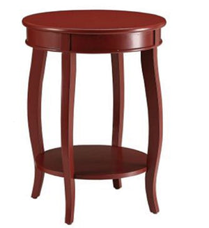 Homeroots Pop Of Color Red Finish Side Table Red  286289
