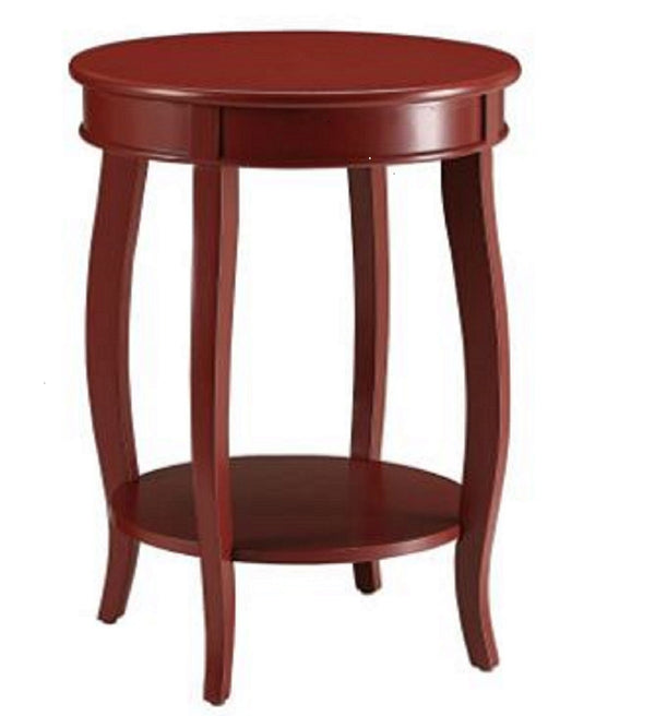 Homeroots Pop Of Color Red Finish Side Table Red  286289
