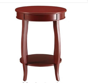 Homeroots Pop Of Color Red Finish Side Table Red  286289
