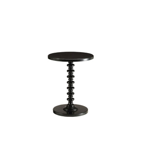 Homeroots 22" Black Solid Wood Round End Table Black  286293