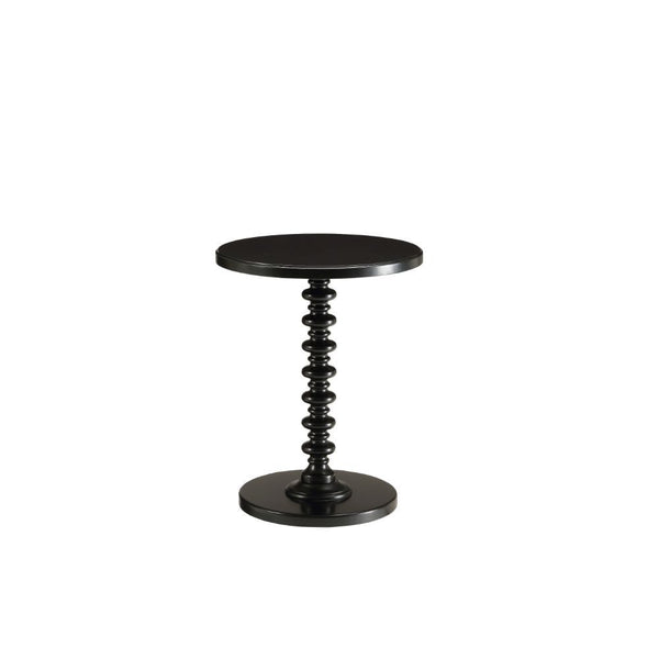 Homeroots 22" Black Solid Wood Round End Table Black  286293
