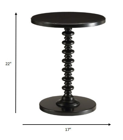 Homeroots 22" Black Solid Wood Round End Table Black  286293