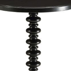 Homeroots 22" Black Solid Wood Round End Table Black  286293