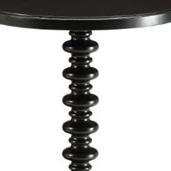 Homeroots 22" Black Solid Wood Round End Table Black  286293