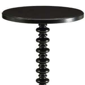 Homeroots 22" Black Solid Wood Round End Table Black  286293