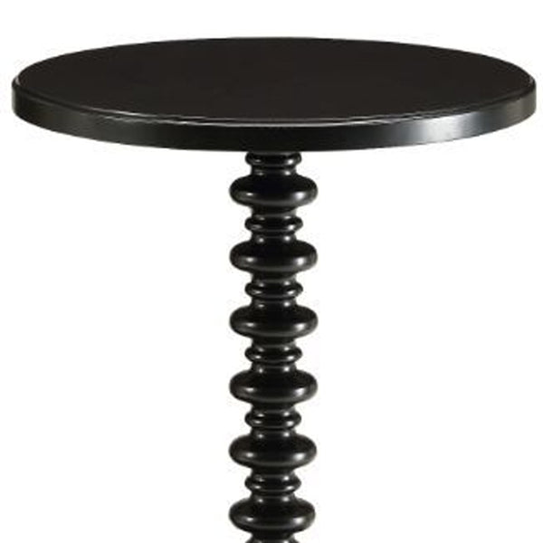 Homeroots 22" Black Solid Wood Round End Table Black  286293