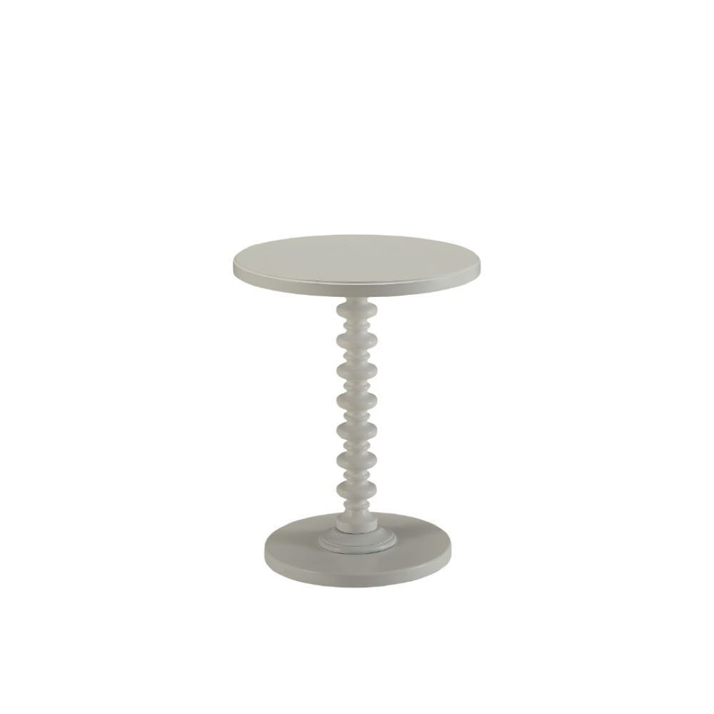 HomeRoots 22" Vintage-Inspired Curvy Pedestal End Table – Chic Accent Piece for Living Rooms and Bedrooms White 286294