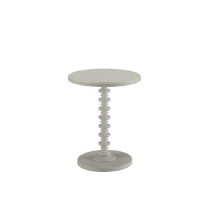 HomeRoots 22" Vintage-Inspired Curvy Pedestal End Table – Chic Accent Piece for Living Rooms and Bedrooms White 286294