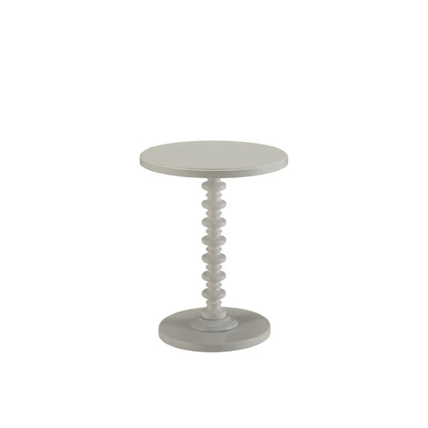 HomeRoots 22" Vintage-Inspired Curvy Pedestal End Table – Chic Accent Piece for Living Rooms and Bedrooms White 286294