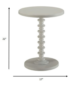 HomeRoots 22" Vintage-Inspired Curvy Pedestal End Table – Chic Accent Piece for Living Rooms and Bedrooms White 286294