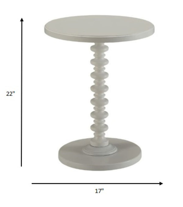 HomeRoots 22" Vintage-Inspired Curvy Pedestal End Table – Chic Accent Piece for Living Rooms and Bedrooms White 286294