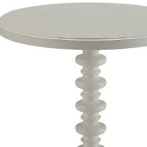HomeRoots 22" Vintage-Inspired Curvy Pedestal End Table – Chic Accent Piece for Living Rooms and Bedrooms White 286294