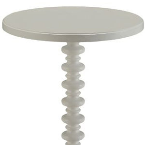 HomeRoots 22" Vintage-Inspired Curvy Pedestal End Table – Chic Accent Piece for Living Rooms and Bedrooms White 286294