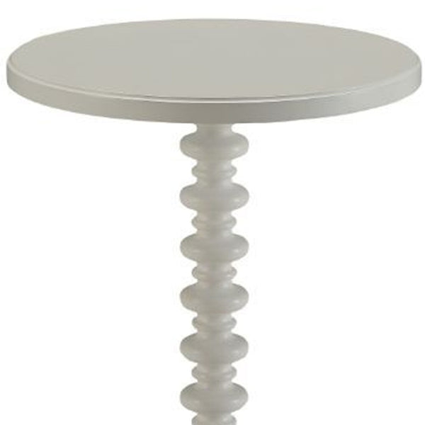 HomeRoots 22" Vintage-Inspired Curvy Pedestal End Table – Chic Accent Piece for Living Rooms and Bedrooms White 286294