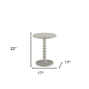 HomeRoots 22" Vintage-Inspired Curvy Pedestal End Table – Chic Accent Piece for Living Rooms and Bedrooms White 286294