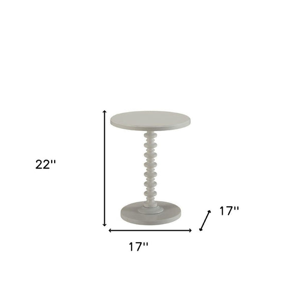 HomeRoots 22" Vintage-Inspired Curvy Pedestal End Table – Chic Accent Piece for Living Rooms and Bedrooms White 286294