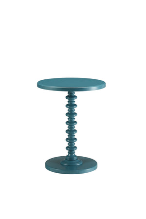 Homeroots Fun Teal Wood Pedestal End Table Teal  286295