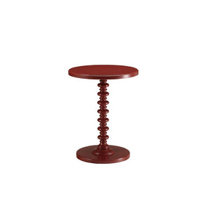 Homeroots 22" Red Solid Wood Round End Table Red  286296
