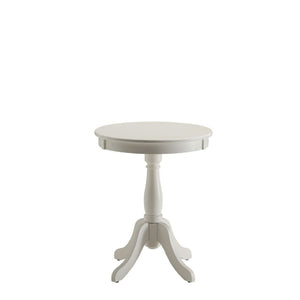 HomeRoots 22" Round Pedestal End Table – Timeless Cottage Charm for Living Rooms, Bedrooms, and More! White 286298