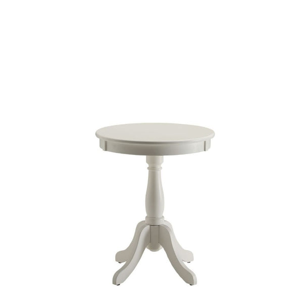 HomeRoots 22" Round Pedestal End Table – Timeless Cottage Charm for Living Rooms, Bedrooms, and More! White 286298