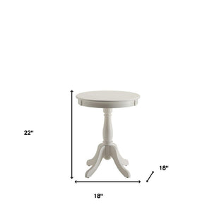 HomeRoots 22" Round Pedestal End Table – Timeless Cottage Charm for Living Rooms, Bedrooms, and More! White 286298