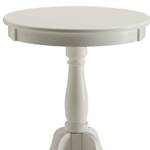 HomeRoots 22" Round Pedestal End Table – Timeless Cottage Charm for Living Rooms, Bedrooms, and More! White 286298