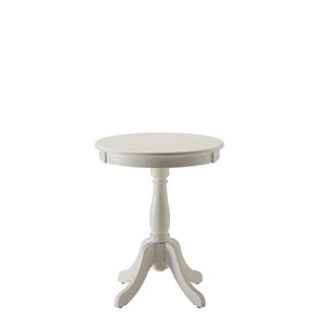 HomeRoots 22" Round Pedestal End Table – Timeless Cottage Charm for Living Rooms, Bedrooms, and More! White 286298