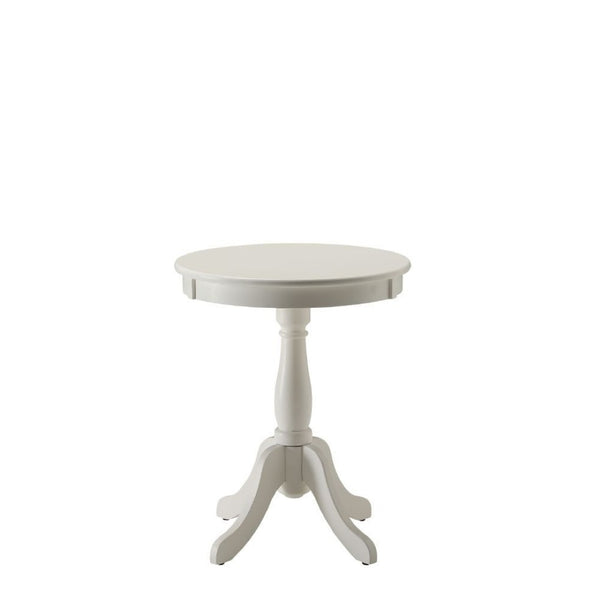 HomeRoots 22" Round Pedestal End Table – Timeless Cottage Charm for Living Rooms, Bedrooms, and More! White 286298