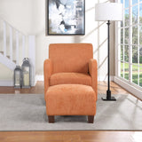 OSP Home Furnishings Aiden Chair & Ottoman Herringbone  Orange