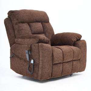 English Elm Old Age Electric Lift Chair With Massage & Heat, 180° Recline, Dual Motors, Cup Holders & Storage W547S00054