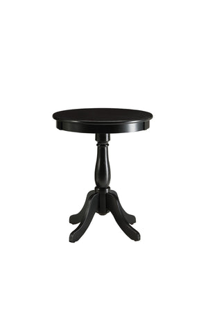 HomeRoots 22" Round Pedestal End Table – Timeless Cottage Charm for Living Rooms, Bedrooms, and More! Black 286300