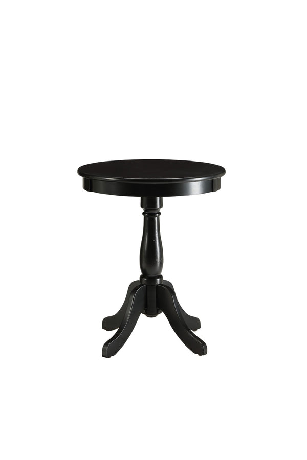 HomeRoots 22" Round Pedestal End Table – Timeless Cottage Charm for Living Rooms, Bedrooms, and More! Black 286300
