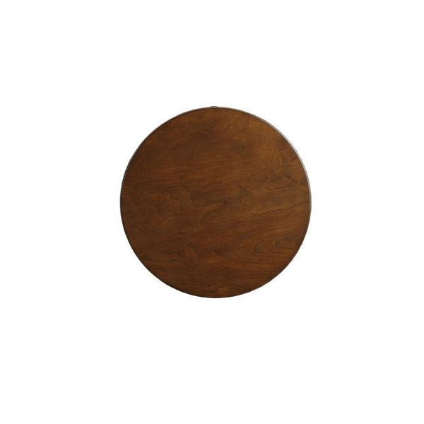 HomeRoots 24" Round Wood End Table with Drawer & Shelf - Timeless Charm for Living Room, Bedroom & Foyer Walnut 286303