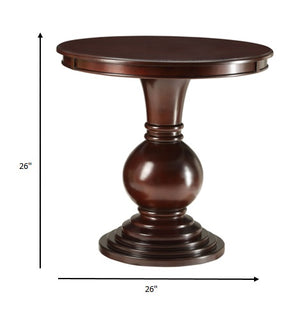 Homeroots 26" Brown Solid Wood Round End Table Espresso  286304