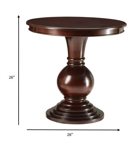 Homeroots 26" Brown Solid Wood Round End Table Espresso  286304