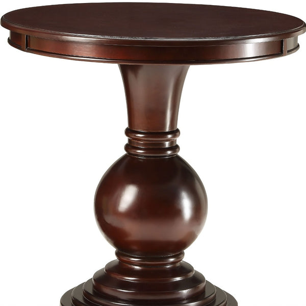 Homeroots 26" Brown Solid Wood Round End Table Espresso  286304