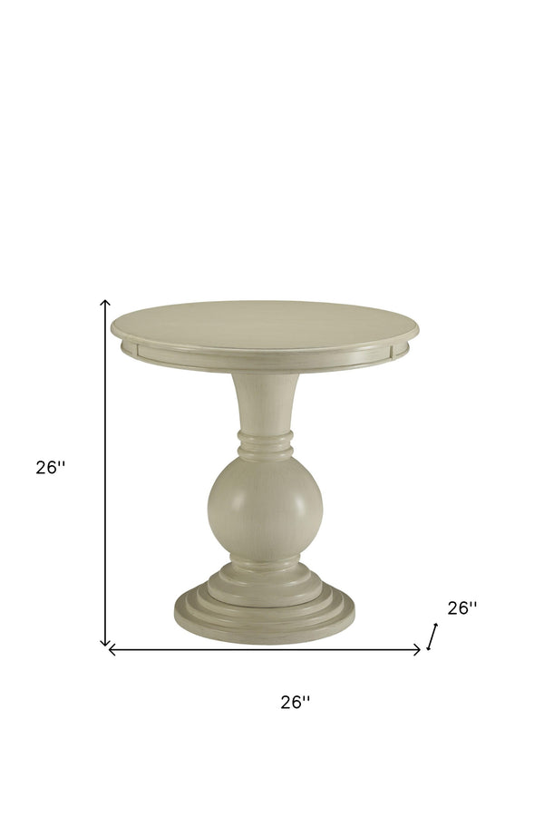 Homeroots 26" White Solid And Manufactured Wood Round End Table Antique White  286305
