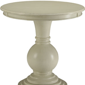 Homeroots 26" White Solid And Manufactured Wood Round End Table Antique White  286305